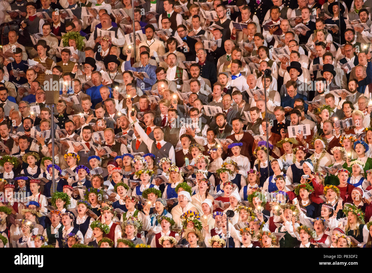 Riga, Latvia. 8th July 2018. 08.07.2018. RIGA, LATVIA. Closing Concert 'Following the Starry Path' during The Song and Dance Celebration. Credit: Gints Ivuskans/Alamy Live News Stock Photo