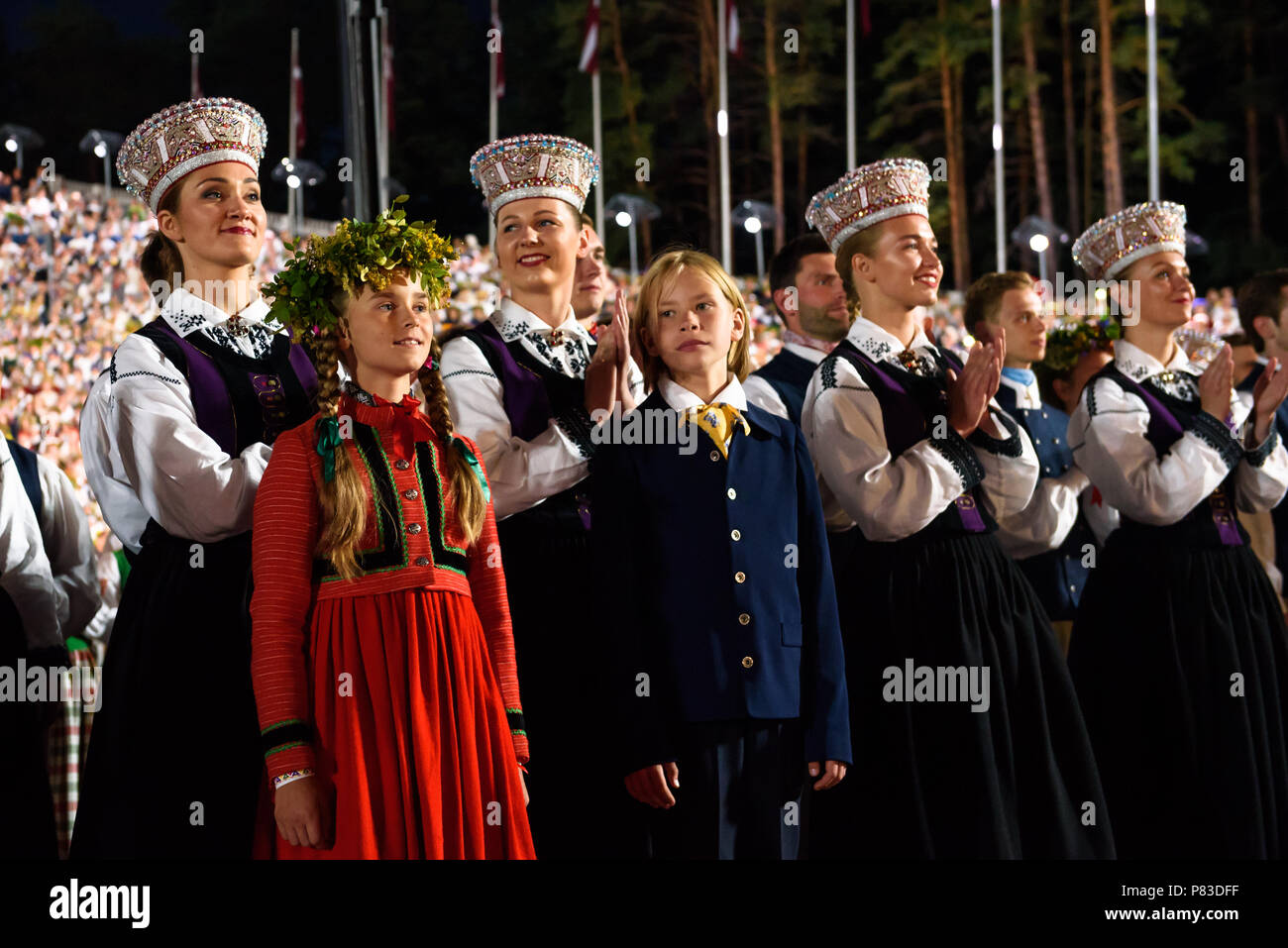 Riga, Latvia. 8th July 2018. 08.07.2018. RIGA, LATVIA. Closing Concert "Following the Starry Path" during The Song and Dance Celebration. Credit: Gints Ivuskans/Alamy Live News Stock Photo