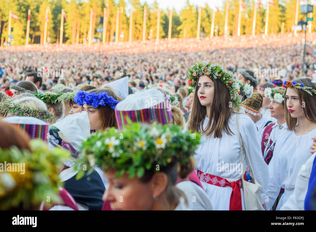 Riga, Latvia. 8th July 2018. 08.07.2018. RIGA, LATVIA. Closing Concert 'Following the Starry Path' during The Song and Dance Celebration. Credit: Gints Ivuskans/Alamy Live News Stock Photo