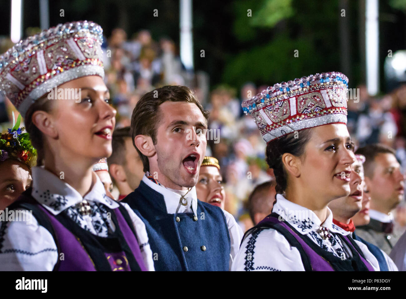 Riga, Latvia. 8th July 2018. 08.07.2018. RIGA, LATVIA. Closing Concert 'Following the Starry Path' during The Song and Dance Celebration. Credit: Gints Ivuskans/Alamy Live News Stock Photo