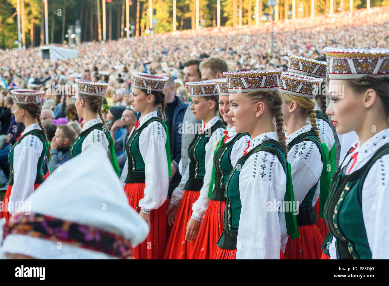 Riga, Latvia. 8th July 2018. 08.07.2018. RIGA, LATVIA. Closing Concert 'Following the Starry Path' during The Song and Dance Celebration. Credit: Gints Ivuskans/Alamy Live News Stock Photo