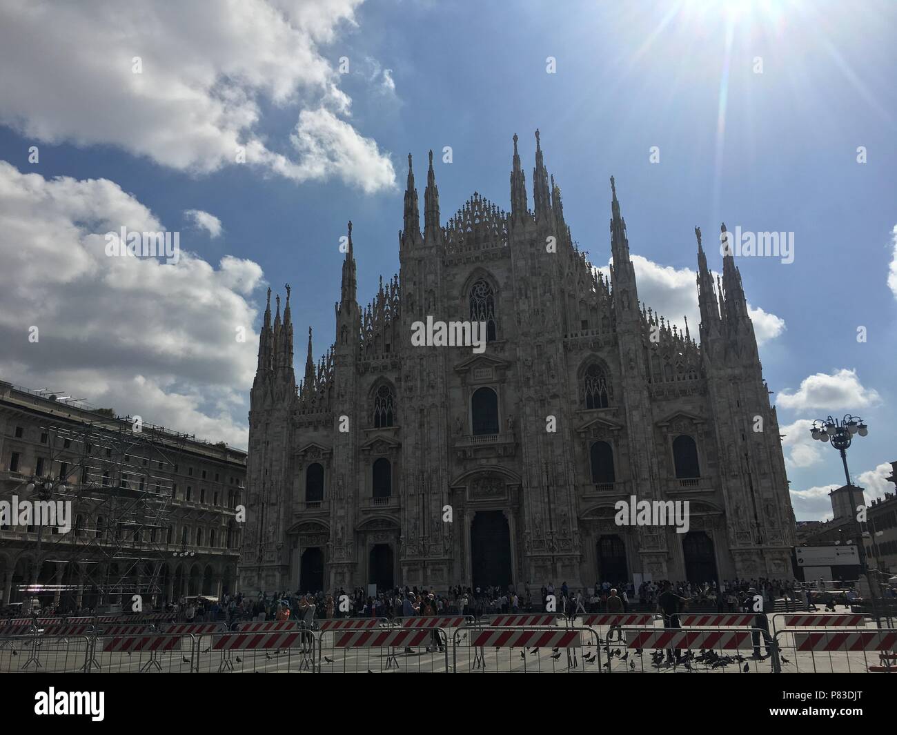 Milan, Milan, China. 9th July, 2018. Milan Cathedral is the cathedral church of Milan, Lombardy, Italy. Dedicated to St Mary of the Nativity (Santa Maria Nascente), it is the seat of the Archbishop of Milan, currently Archbishop Mario Delpini. The cathedral took nearly six centuries to complete. It is the largest church in Italy (the larger St. Peter's Basilica is in the State of Vatican City) and the third largest in the world. Credit: SIPA Asia/ZUMA Wire/Alamy Live News Stock Photo