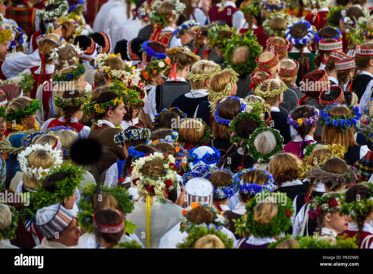 Riga, Latvia. 8th July 2018. 08.07.2018. RIGA, LATVIA. Closing Concert 'Following the Starry Path' during The Song and Dance Celebration. Credit: Gints Ivuskans/Alamy Live News Stock Photo