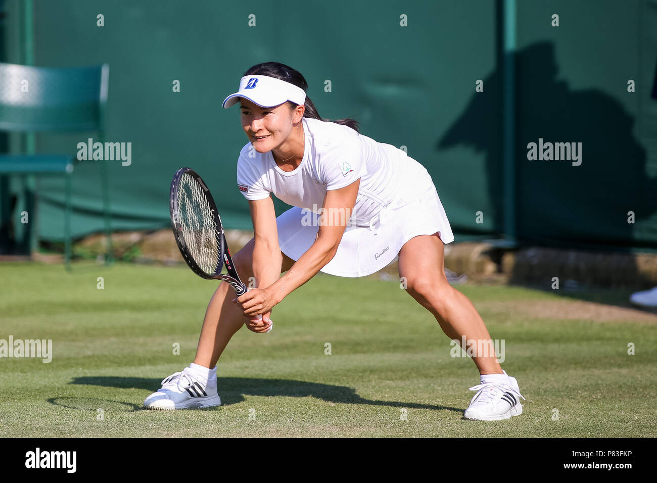 London Uk 6th July 2018 Shuko Aoyama Jpn Tennis Shuko Aoyama Of Japan During The Mix Doubles First Round Match Of The Wimbledon Lawn Tennis Championships Against Marcus Daniell Of New