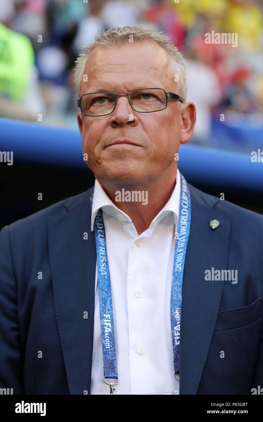 Samara, Russia. 7th July, 2018. Janne Andersson (SWE) Football/Soccer : FIFA World Cup Russia 2018 Quarter-finals match between Sweden 0-2 England at Samara Arena in Samara, Russia . Credit: AFLO/Alamy Live News Stock Photo