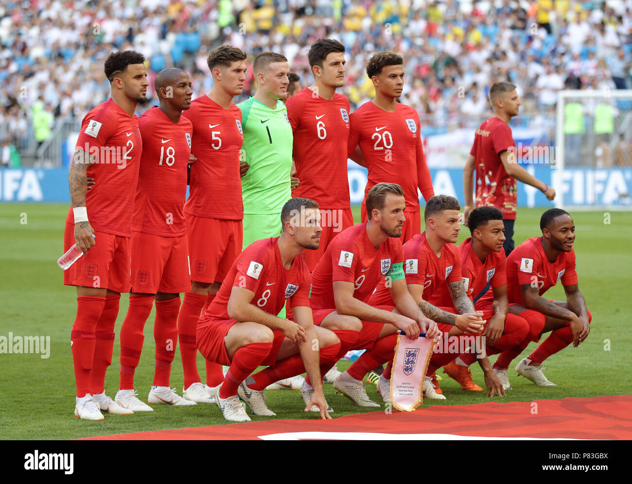 Samara Russia 7th July 2018 England Team Group Line Up Eng
