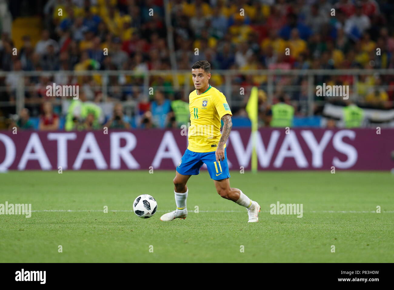 Moscow, Russia. 27th June, 2018. Philippe Coutinho (BRA) Football/Soccer : FIFA World Cup Russia 2018 match between Serbia 0-2 Brazil at the Spartak Stadium in Moscow, Russia . Credit: Mutsu KAWAMORI/AFLO/Alamy Live News Stock Photo