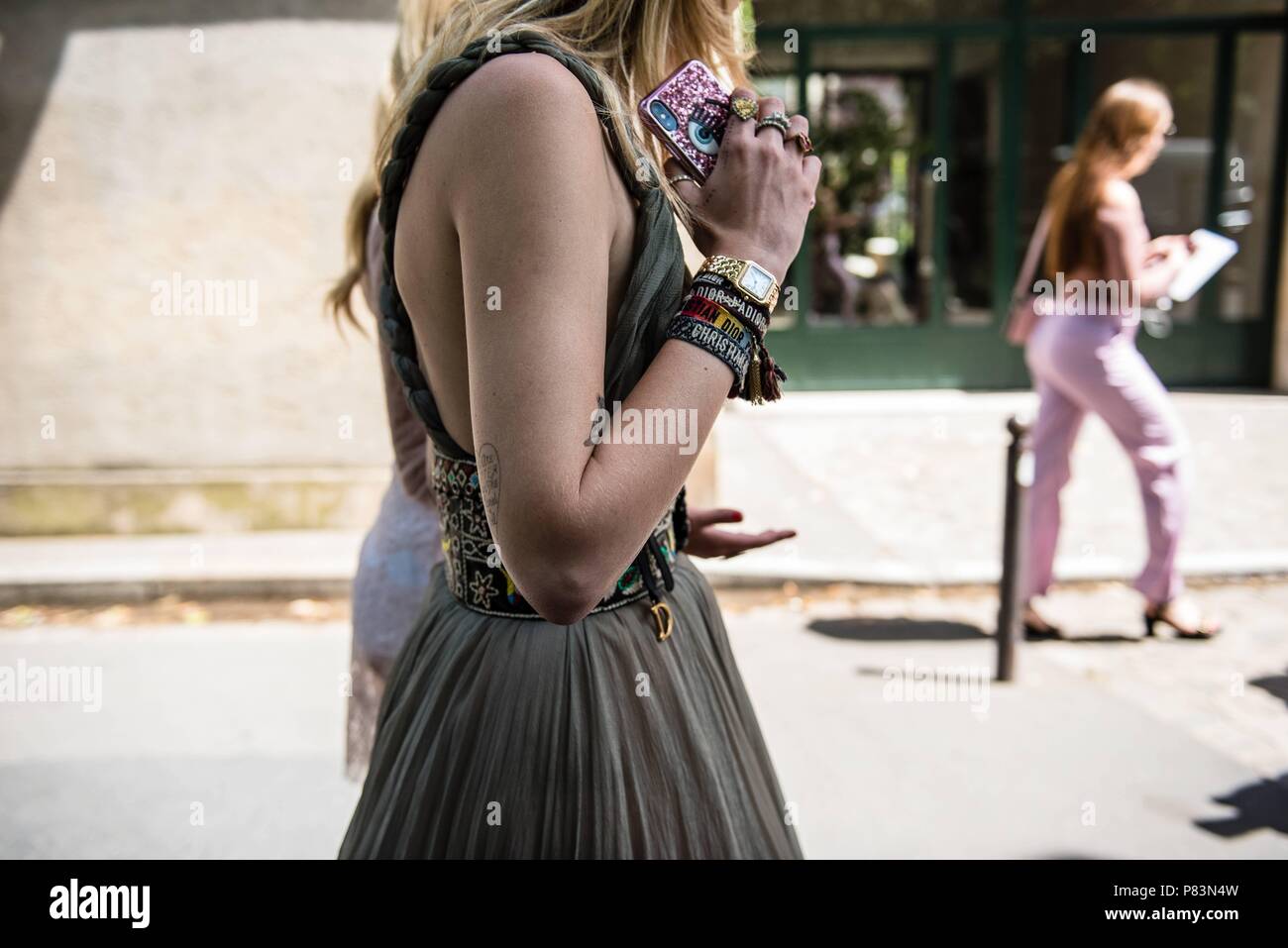 Paris, Frankreich. 02nd July, 2018. Blogger Chiara Ferragni attending the Dior runway show during Haute Couture Fashion Week in Paris - July 2, 2018 - Credit: Runway Manhattan ***For Editorial Use Only*** | Verwendung weltweit/dpa/Alamy Live News Stock Photo