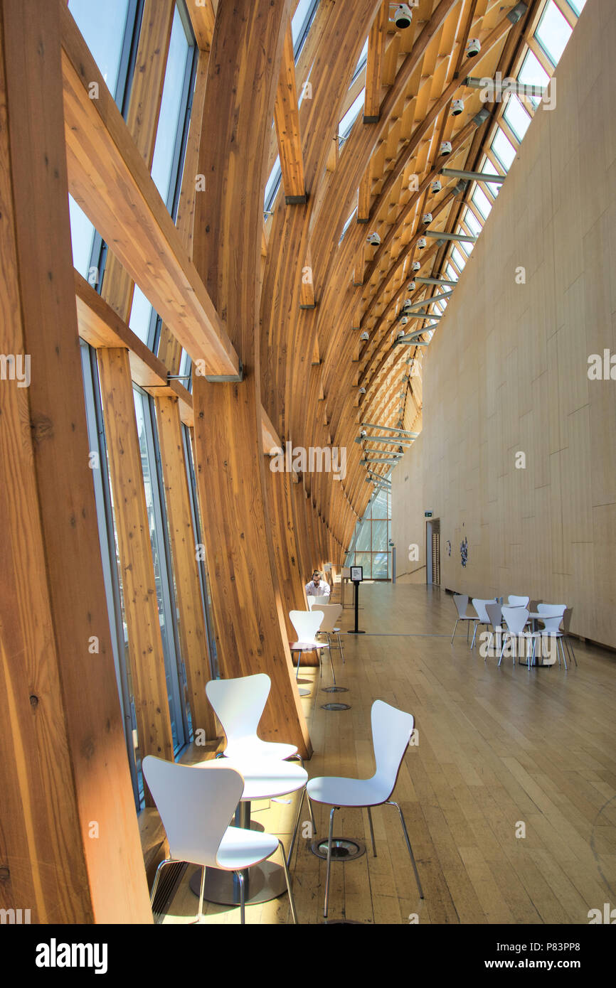 Galleria Italia is made of laminated timber arches and is designed by architect Frank Gehry is part of Art Gallery of Ontario in downtown Toronto. Stock Photo