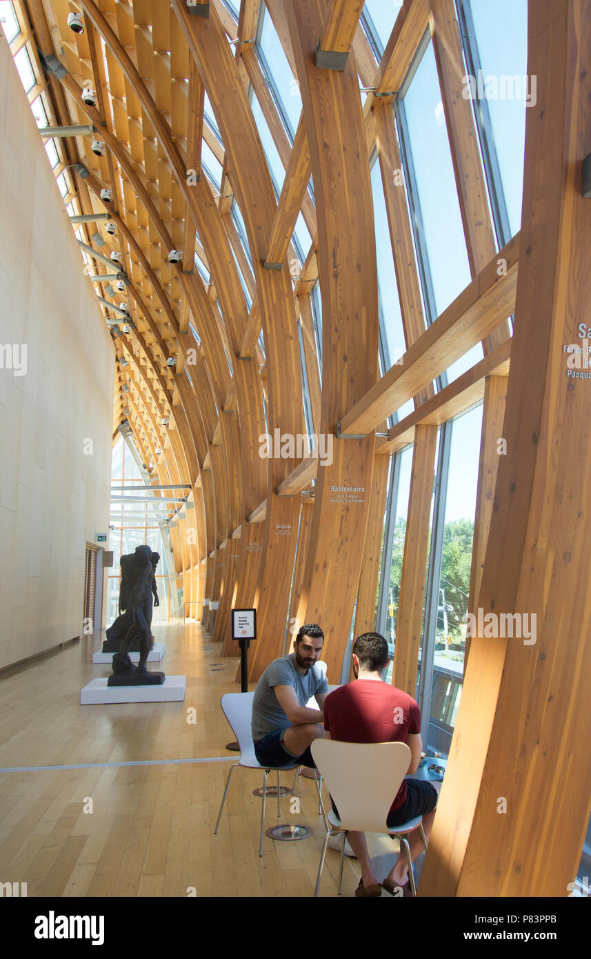 Galleria Italia is made of laminated timber arches and is designed by architect Frank Gehry is part of Art Gallery of Ontario in downtown Toronto. Stock Photo