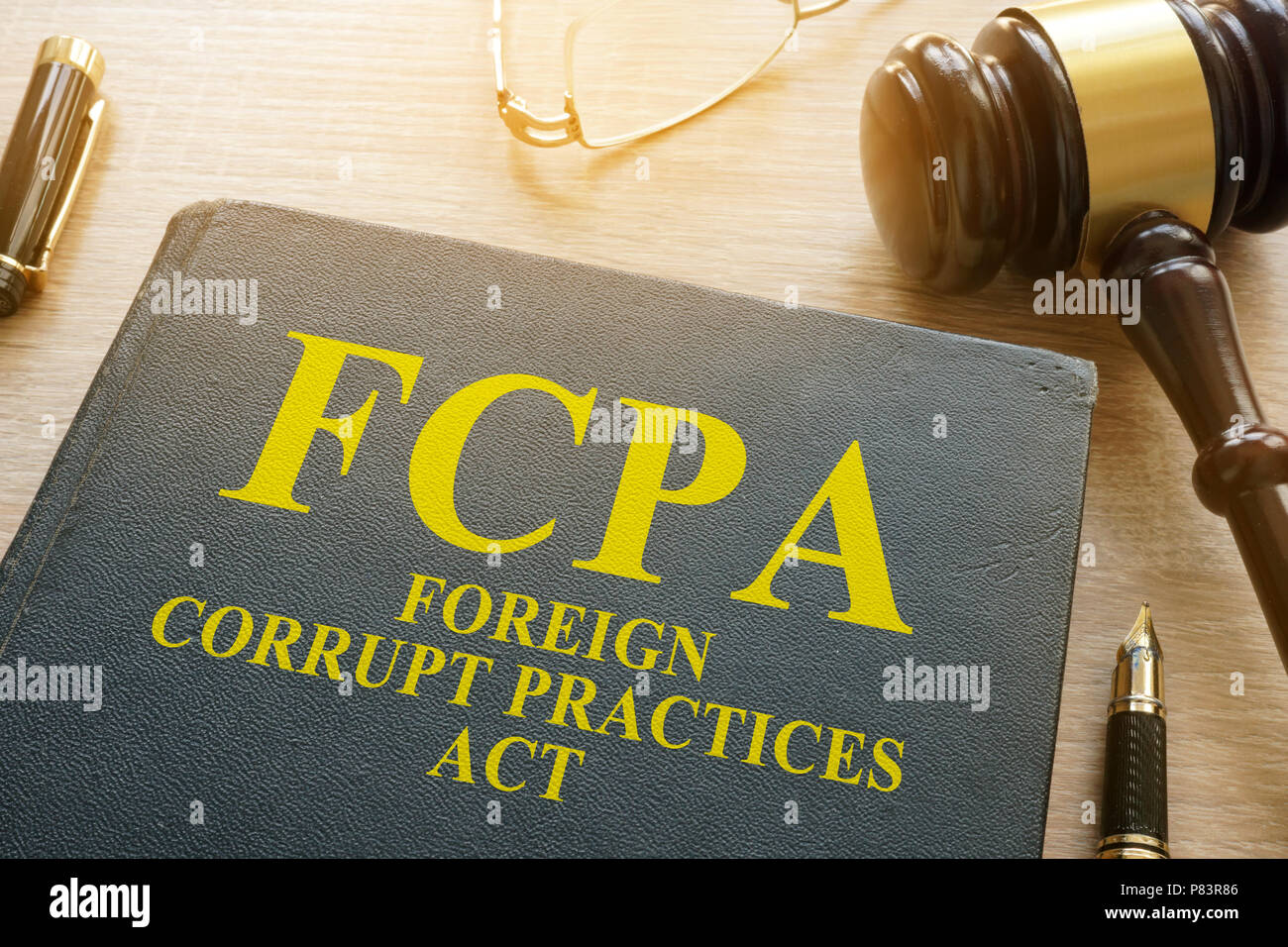 FCPA Foreign Corrupt Practices Act on a desk. Stock Photo