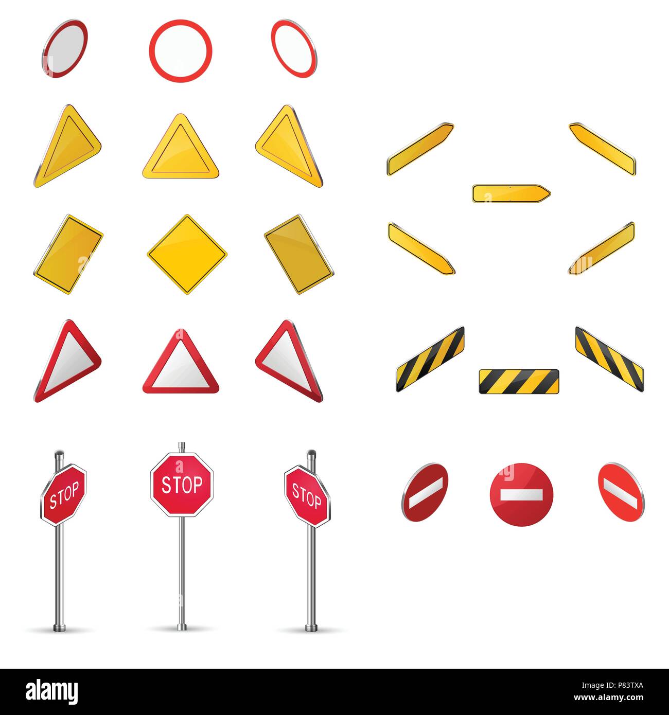 Set Of Blank Road Sign Stock Vector Image And Art Alamy