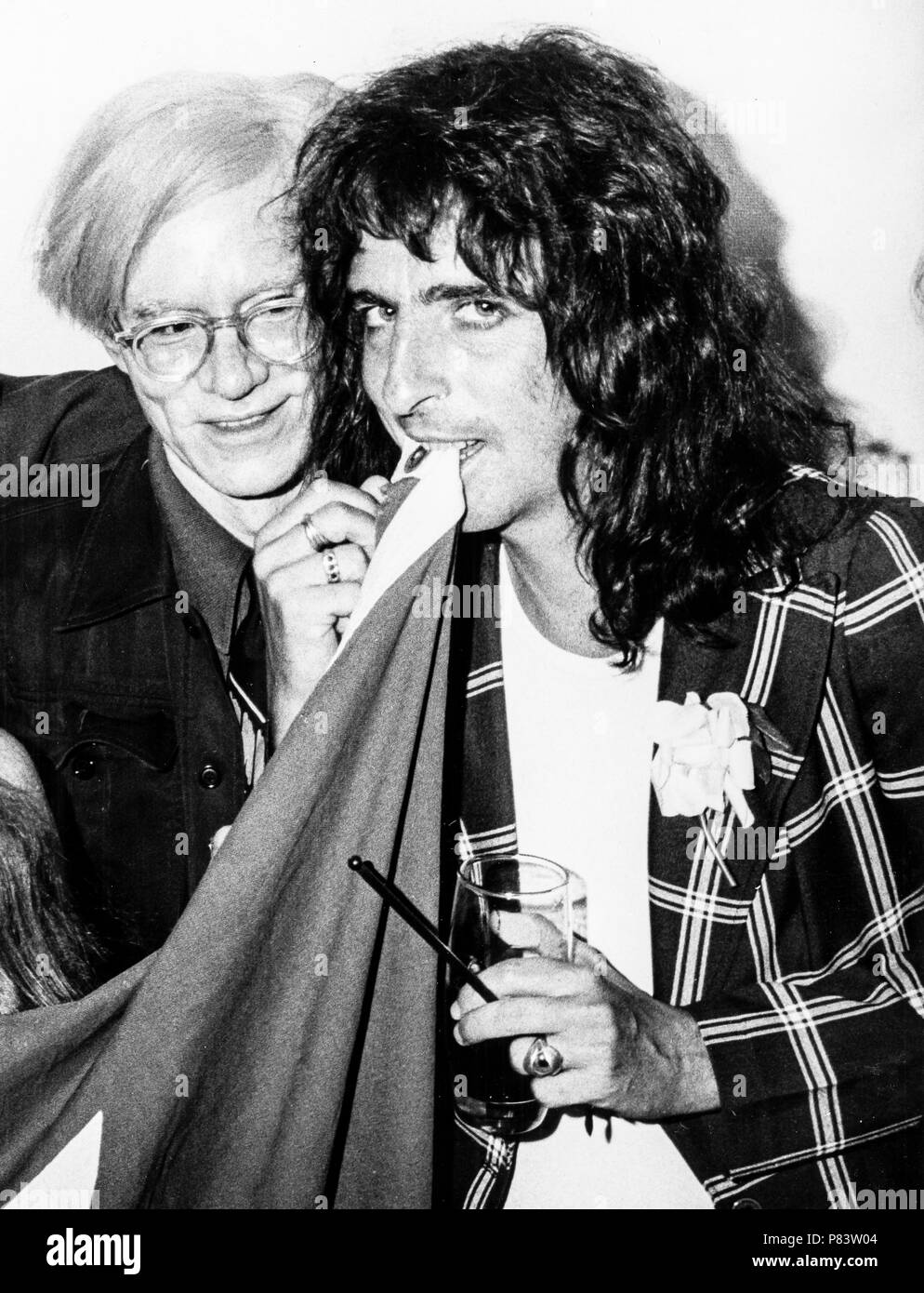 andy warhol, alice cooper, 70s Stock Photo