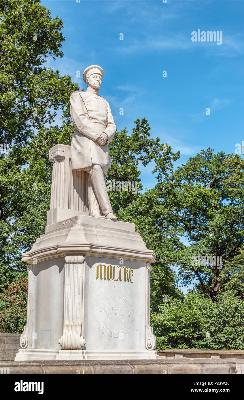 Statue of Helmuth von Moltke the Elder by Joseph Uphues, Berlin Tiergarten, Germany Stock Photo
