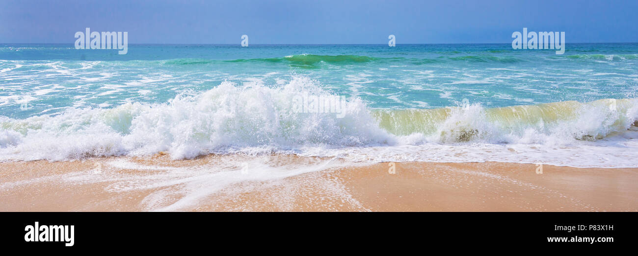 Atlantic ocean, front view of waves on the beach Stock Photo