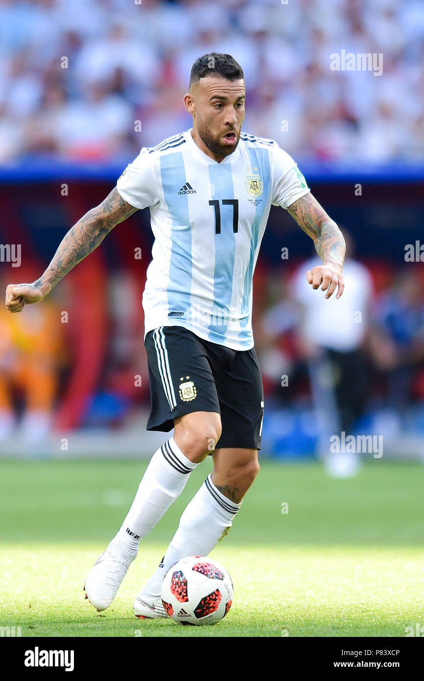 Nicolas Otamendi of Argentina  during the 2018 FIFA World Cup Russia Round of 16 match between France and Argentina at Kazan Arena on June 30, 2018 in Kazan, Russia. (Photo by Lukasz Laskowski/PressFocus/MB Media) Stock Photo
