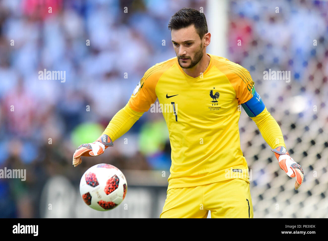 Hugo Lloris of France  during the 2018 FIFA World Cup Russia Round of 16 match between France and Argentina at Kazan Arena on June 30, 2018 in Kazan, Russia. (Photo by Lukasz Laskowski/PressFocus/MB Media) Stock Photo