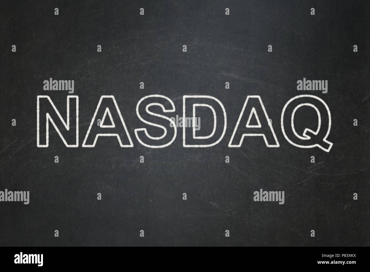 Stock market indexes concept: NASDAQ on chalkboard background Stock Photo
