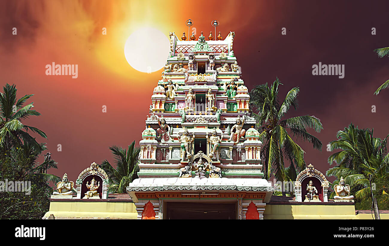 Sunrise background in the morning at the exterior of the Hindu temple Stock  Photo - Alamy