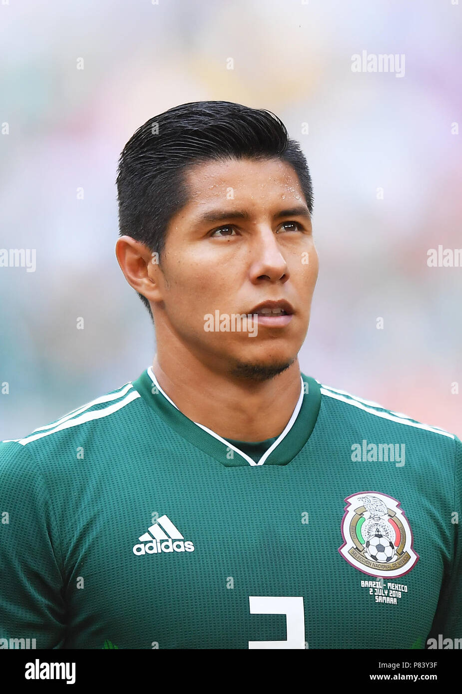 SAMARA, RUSSIA - JULY 02: Hugo Ayala of Mexico during the 2018 FIFA World Cup Russia Round of 16 match between Brazil and Mexico at Samara Arena on July 2, 2018 in Samara, Russia. (Photo by Lukasz Laskowski/PressFocus/MB Media) Stock Photo
