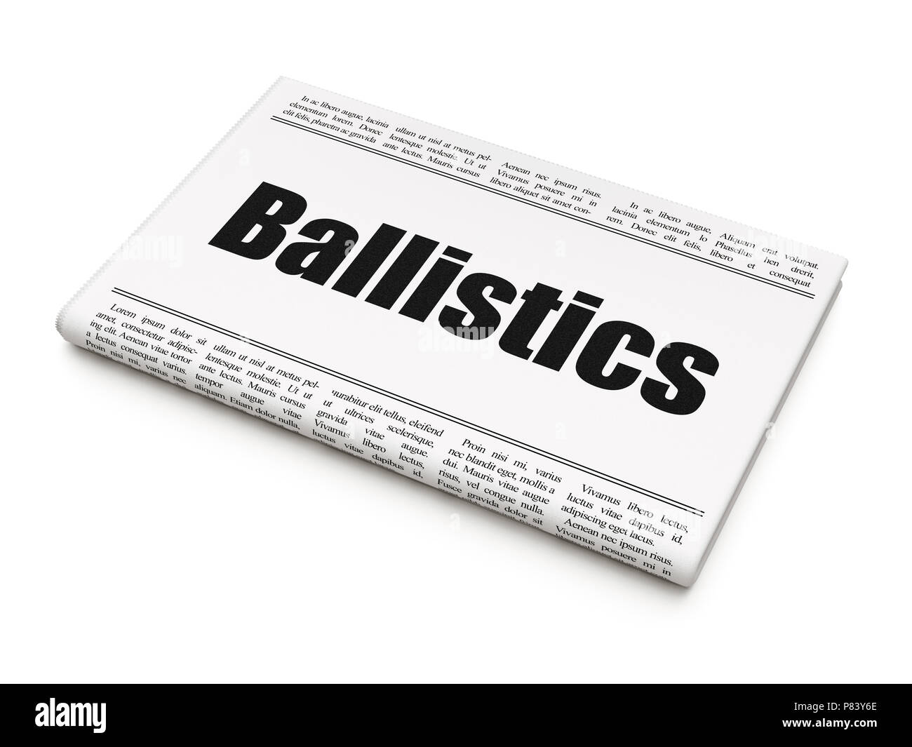 Science concept: newspaper headline Ballistics Stock Photo