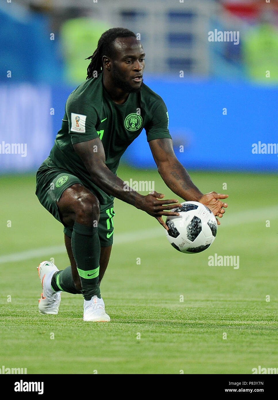 KALININGRAD, RUSSIA - JUNE 16: Victor Moses of Nigeria in action during the 2018 FIFA World Cup Russia group D match between Croatia and Nigeria at Kaliningrad Stadium on June 16, 2018 in Kaliningrad, Russia. (Photo by Norbert Barczyk/PressFocus/MB Media) Stock Photo