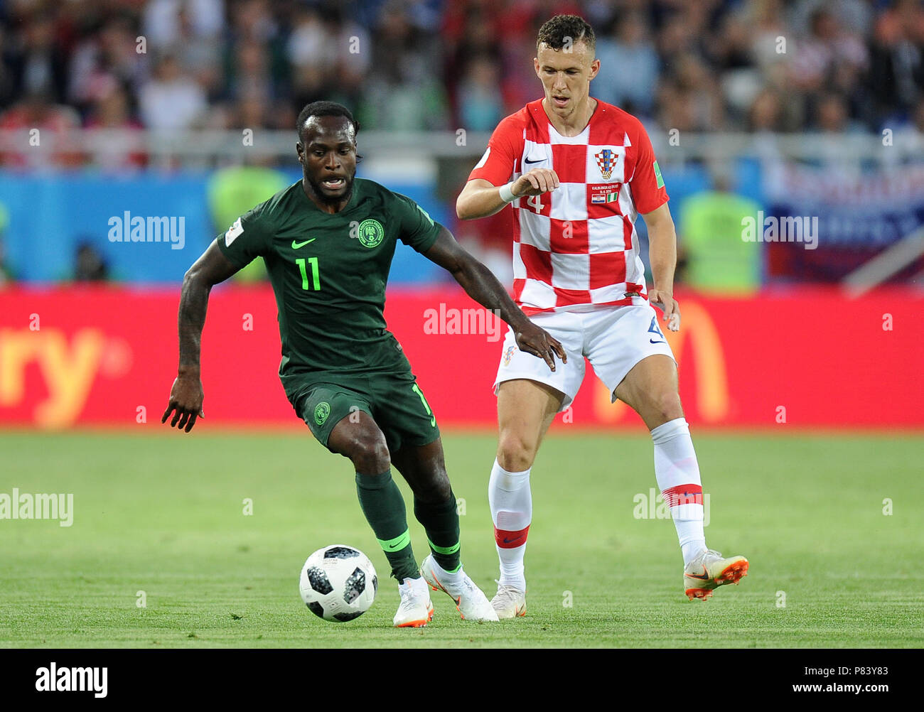 KALININGRAD, RUSSIA - JUNE 16: Victor Moses of Nigeria controls the ball during the 2018 FIFA World Cup Russia group D match between Croatia and Nigeria at Kaliningrad Stadium on June 16, 2018 in Kaliningrad, Russia. (Photo by Norbert Barczyk/PressFocus/MB Media) Stock Photo