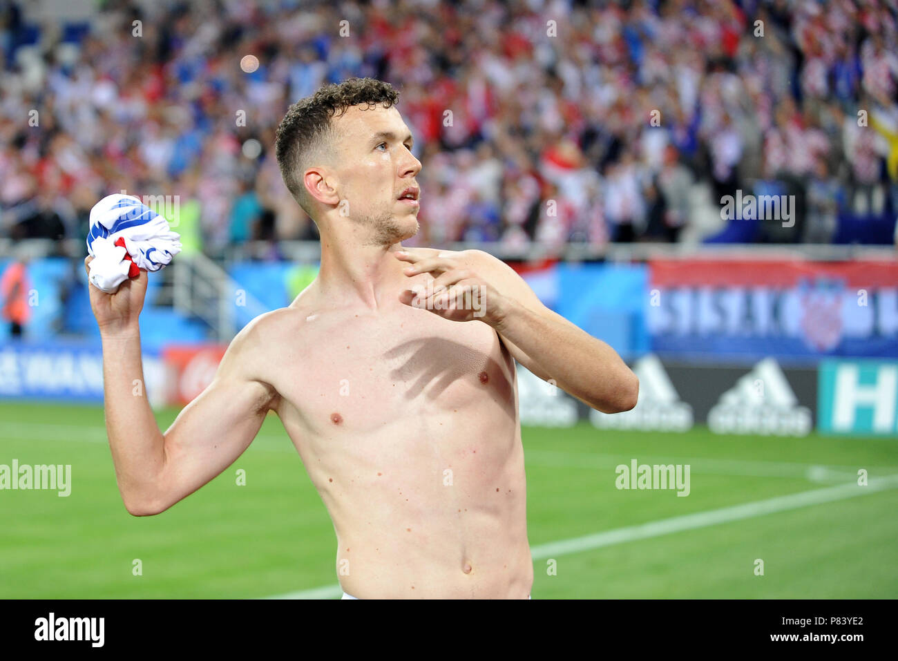 KALININGRAD, RUSSIA - JUNE 16: Ivan Perisic of Croatia celebrates after the 2018 FIFA World Cup Russia group D match between Croatia and Nigeria at Kaliningrad Stadium on June 16, 2018 in Kaliningrad, Russia. (Photo by Norbert Barczyk/PressFocus/MB Media) Stock Photo