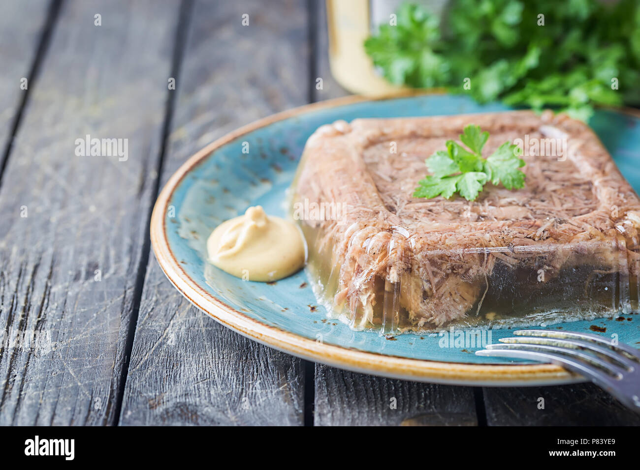 Homemade jelly meat Stock Photo Alamy