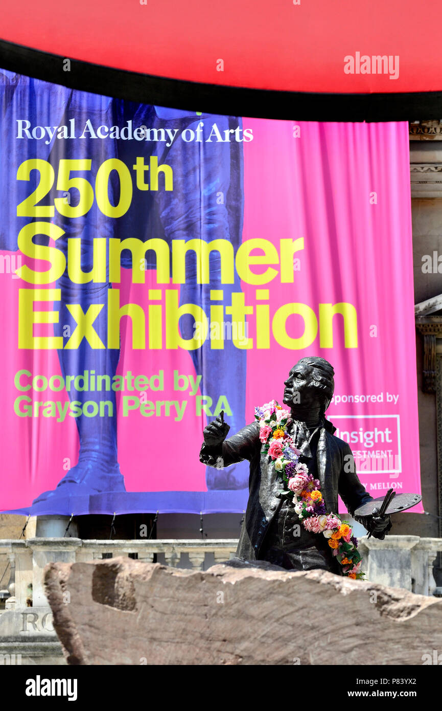 Royal Academy Summer Exhibition 2018, Burlington House, London, England, UK. Statue: Sir Joshua Reynolds Stock Photo