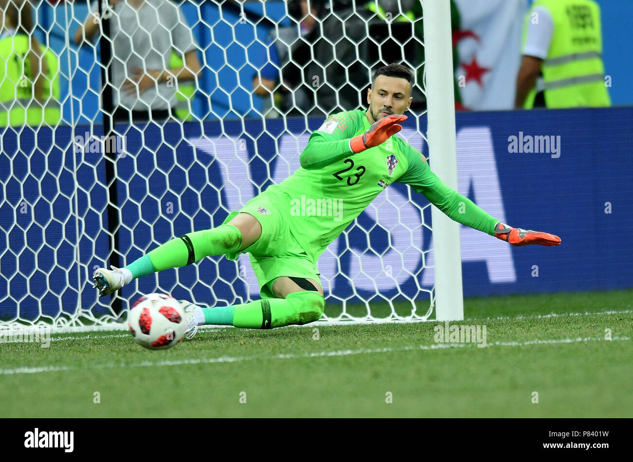 NIZHNY NOVGOROD, RUSSIA - JULY 01: Danijel Subasic of Croatia in action during the 2018 FIFA World Cup Russia Round of 16 match between Croatia and Denmark at Nizhny Novgorod Stadium on July 1, 2018 in Nizhny Novgorod, Russia. (Photo by Lukasz Laskowski/PressFocus/MB Media) Stock Photo