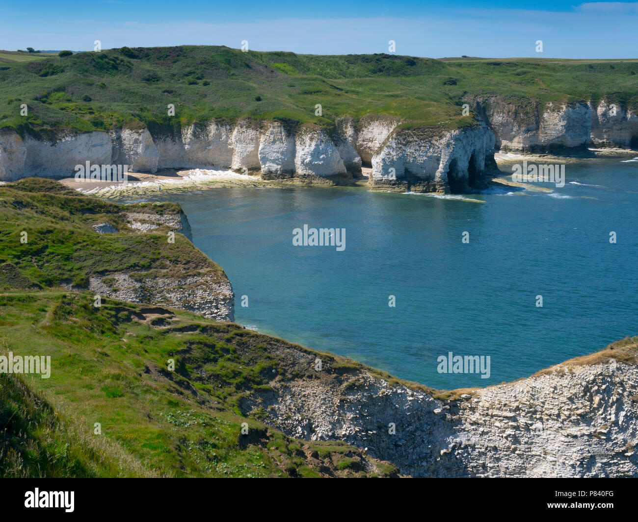 Limestone Cliffs towards Flamborough Head  East Yorkshire UK July Stock Photo