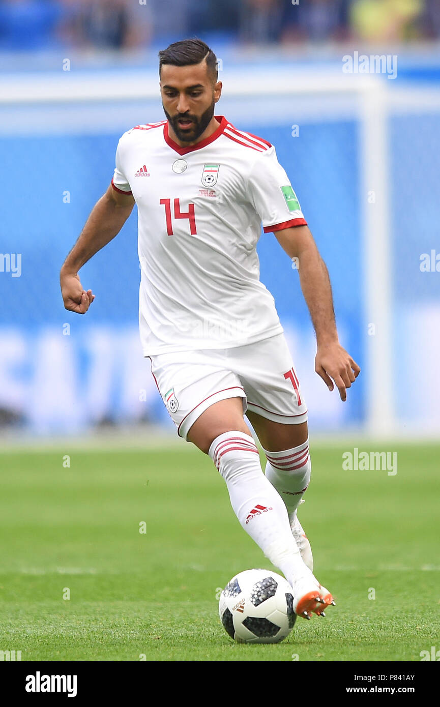 SAINT PETERSBURG, RUSSIA - JUNE 15: Saman Ghoddos of Iran in action during the 2018 FIFA World Cup Russia group B match between Morocco and Iran at Saint Petersburg Stadium on June 15, 2018 in Saint Petersburg, Russia. (Photo by Lukasz Laskowski/PressFocus/MB Media) Stock Photo