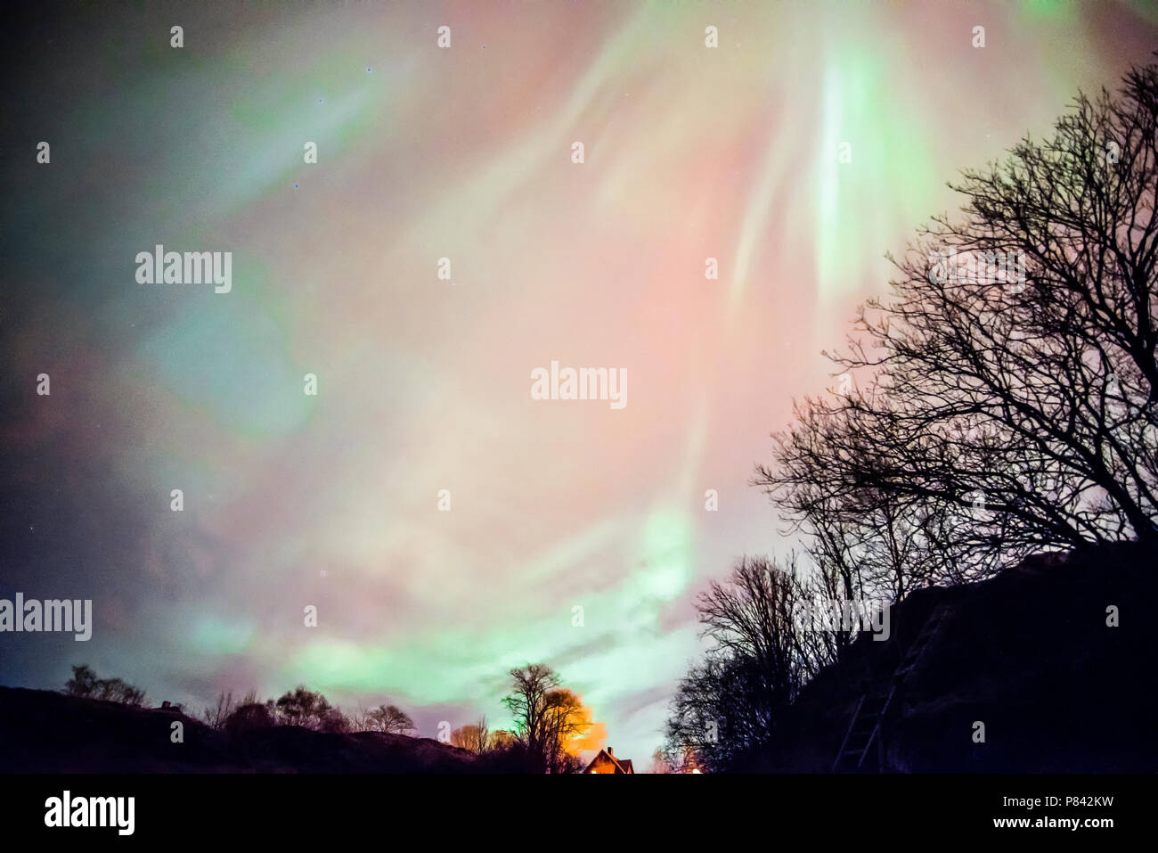 Aurora borealis, Noorderlicht Stock Photo