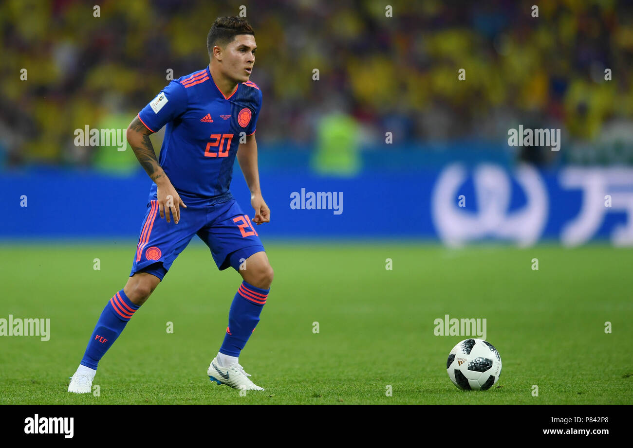 KAZAN, RUSSIA - JUNE 24: Juan Quintero of Colombia in action during the 2018 FIFA World Cup Russia group H match between Poland and Colombia at Kazan Arena on June 24, 2018 in Kazan, Russia. (Photo by Lukasz Laskowski/PressFocus/MB Media) Stock Photo