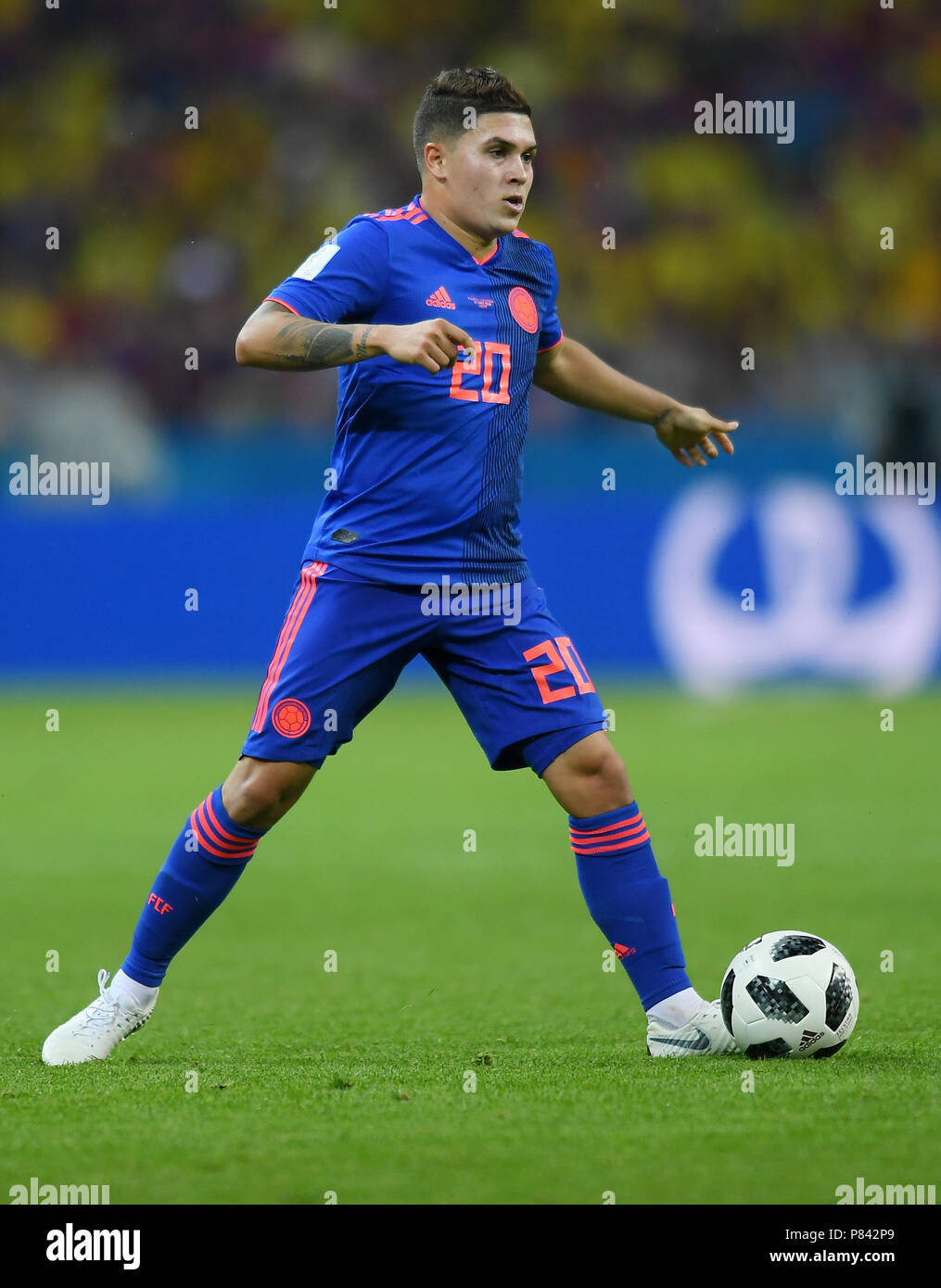 KAZAN, RUSSIA - JUNE 24: Juan Quintero of Colombia in action during the 2018 FIFA World Cup Russia group H match between Poland and Colombia at Kazan Arena on June 24, 2018 in Kazan, Russia. (Photo by Lukasz Laskowski/PressFocus/MB Media) Stock Photo