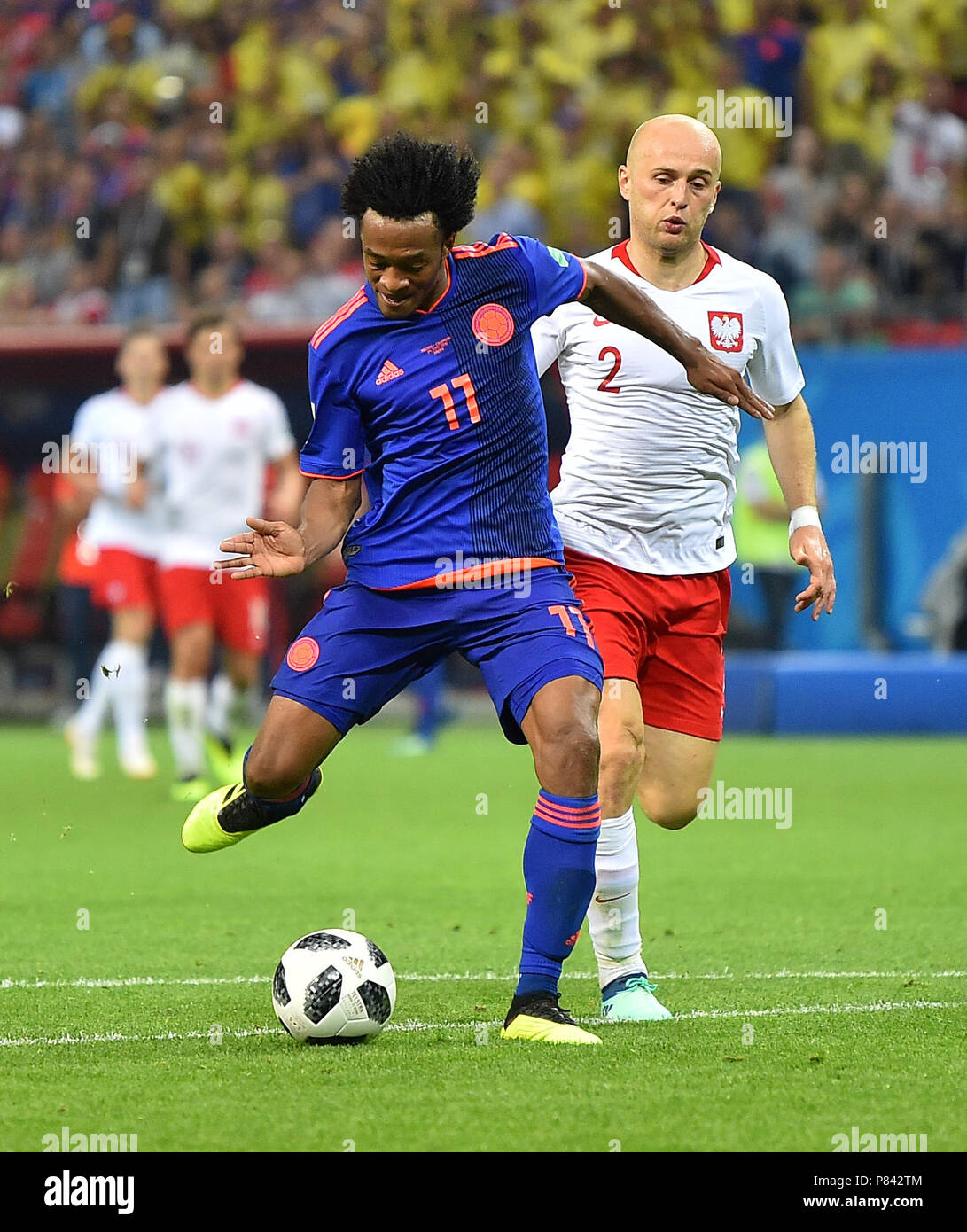 KAZAN, RUSSIA - JUNE 24: Johan Mojica of Colombia scores a goal during the 2018 FIFA World Cup Russia group H match between Poland and Colombia at Kazan Arena on June 24, 2018 in Kazan, Russia. (Photo by Lukasz Laskowski/PressFocus/MB Media) Stock Photo