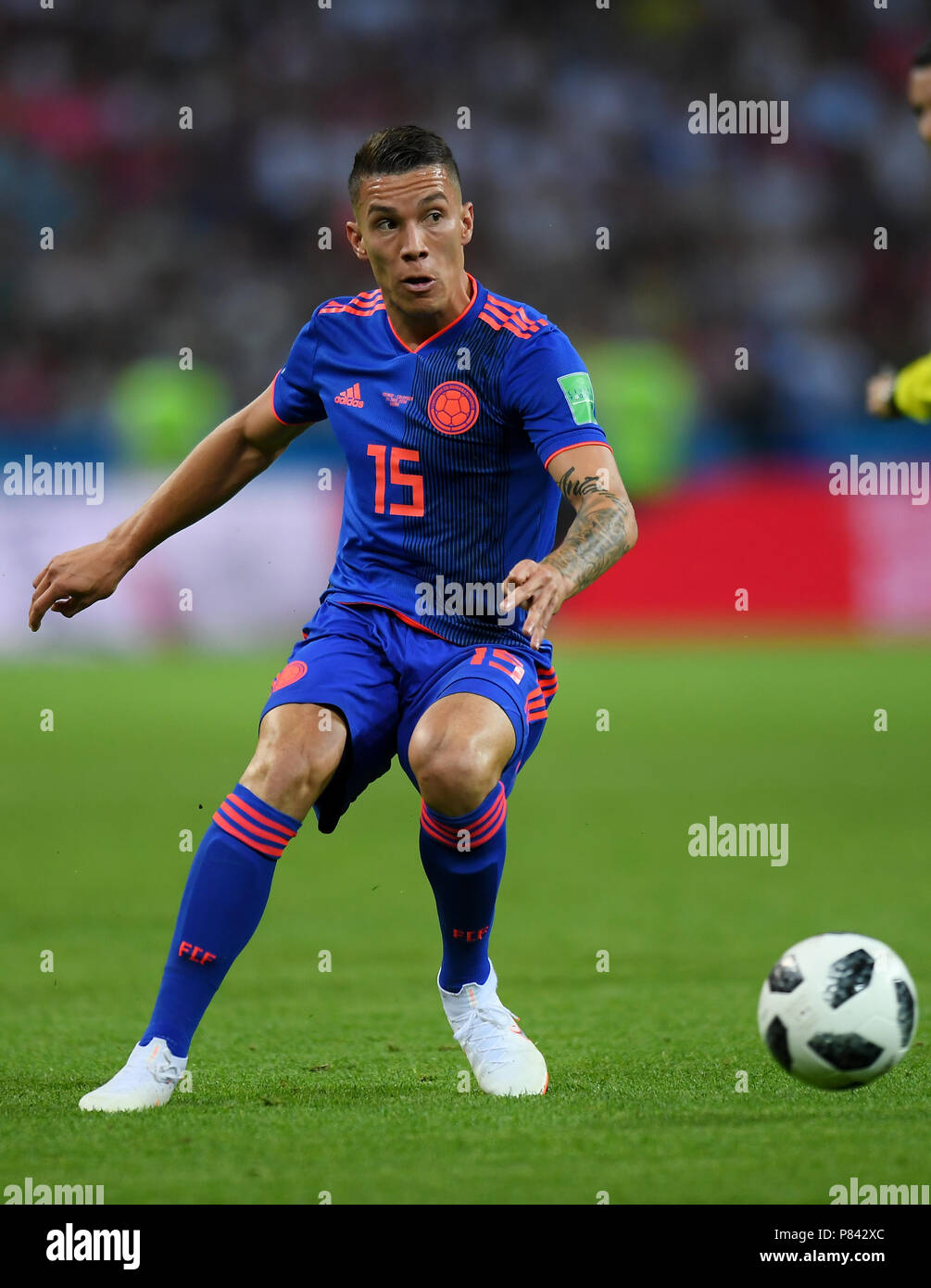 KAZAN, RUSSIA - JUNE 24: Mateus Uribe of Colombia in action during the 2018 FIFA World Cup Russia group H match between Poland and Colombia at Kazan Arena on June 24, 2018 in Kazan, Russia. (Photo by Lukasz Laskowski/PressFocus/MB Media) Stock Photo