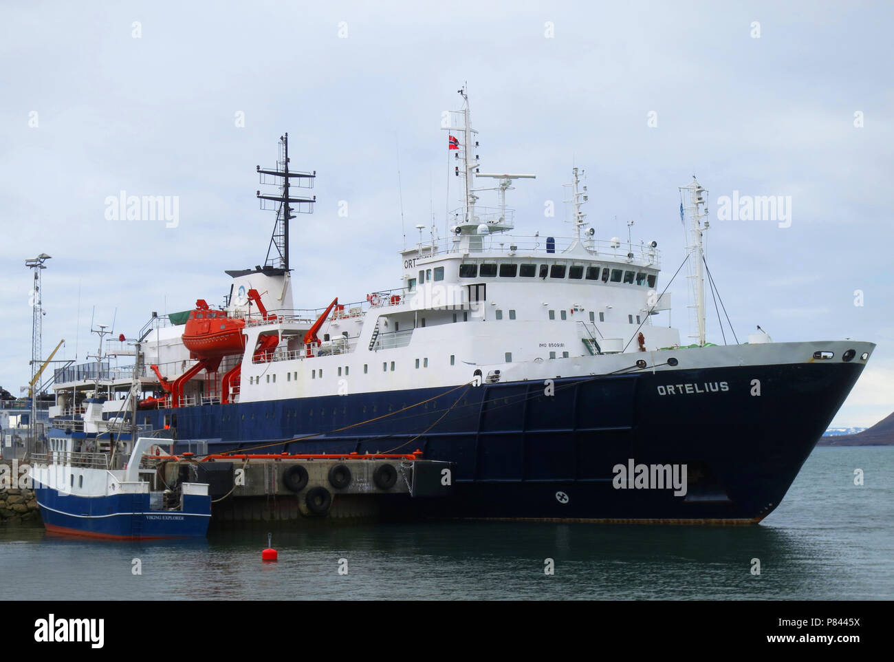 Expedition cruise ship Ortelius, Longyearbyen; Svalbard Stock Photo