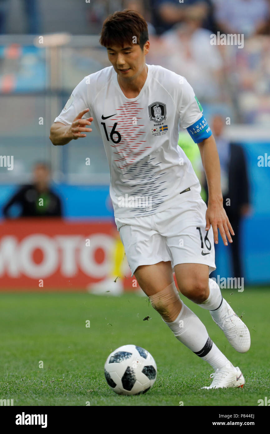 NIZHNY NOVGOROD, RUSSIA - JUNE 18: Sungyueng Ki of Korea Republic national team during the 2018 FIFA World Cup Russia group F match between Sweden and Korea Republic at Nizhny Novgorod Stadium on June 18, 2018 in Nizhny Novgorod, Russia. Stock Photo