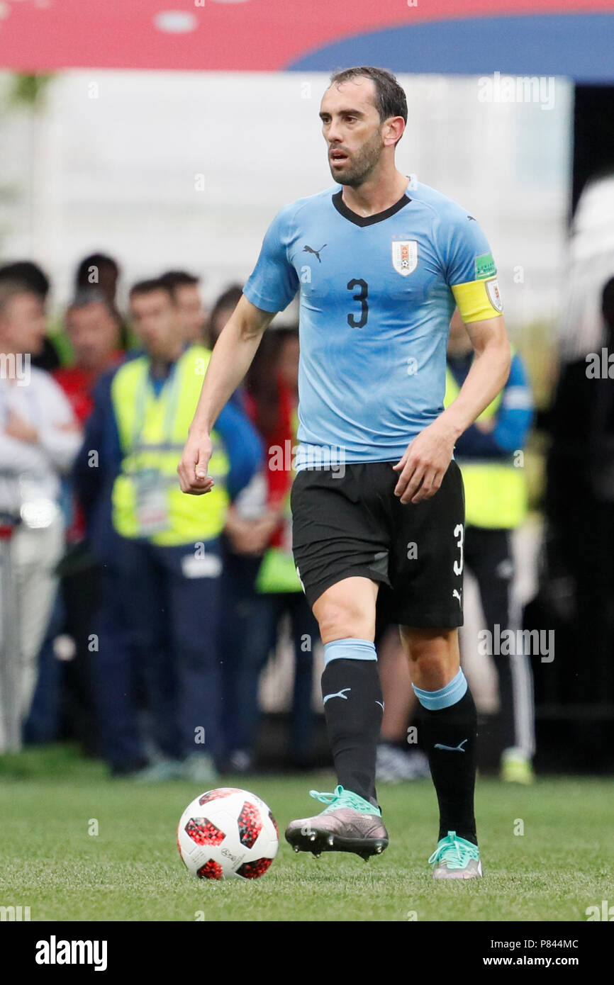 NIZHNY NOVGOROD, RUSSIA - JULY 6: Diego Godin of Uruguay national team during the 2018 FIFA World Cup Russia Quarter Final match between Uruguay and France at Nizhny Novgorod Stadium on July 6, 2018 in Nizhny Novgorod, Russia. (MB Media) Stock Photo