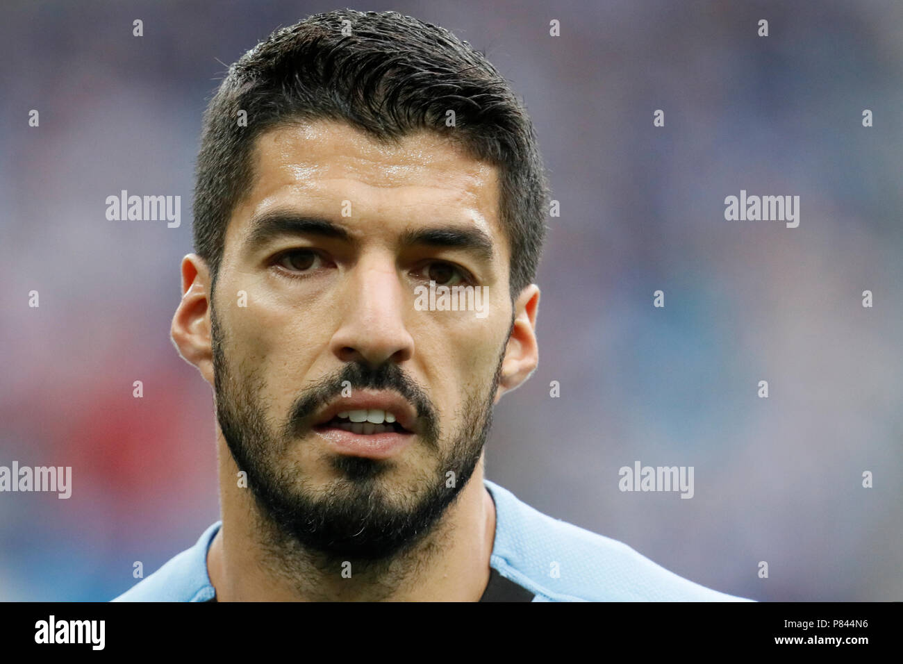 NIZHNY NOVGOROD, RUSSIA - JULY 6: Luis Suarez of Uruguay national team during the 2018 FIFA World Cup Russia Quarter Final match between Uruguay and France at Nizhny Novgorod Stadium on July 6, 2018 in Nizhny Novgorod, Russia. (MB Media) Stock Photo