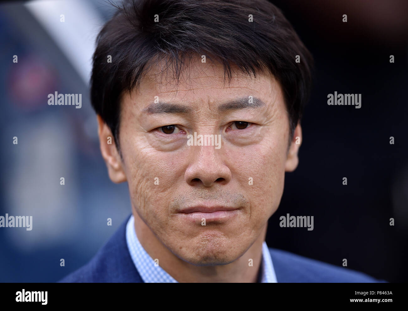 NIZHNIY NOVGOROD, RUSSIA - JUNE 18: Shin Tae-yong, Manager of Korea Republic during the 2018 FIFA World Cup Russia group F match between Sweden and Korea Republic at Nizhniy Novgorod Stadium on June 18, 2018 in Nizhniy Novgorod, Russia. (Photo by Lukasz Laskowski/PressFocus/MB Media) Stock Photo