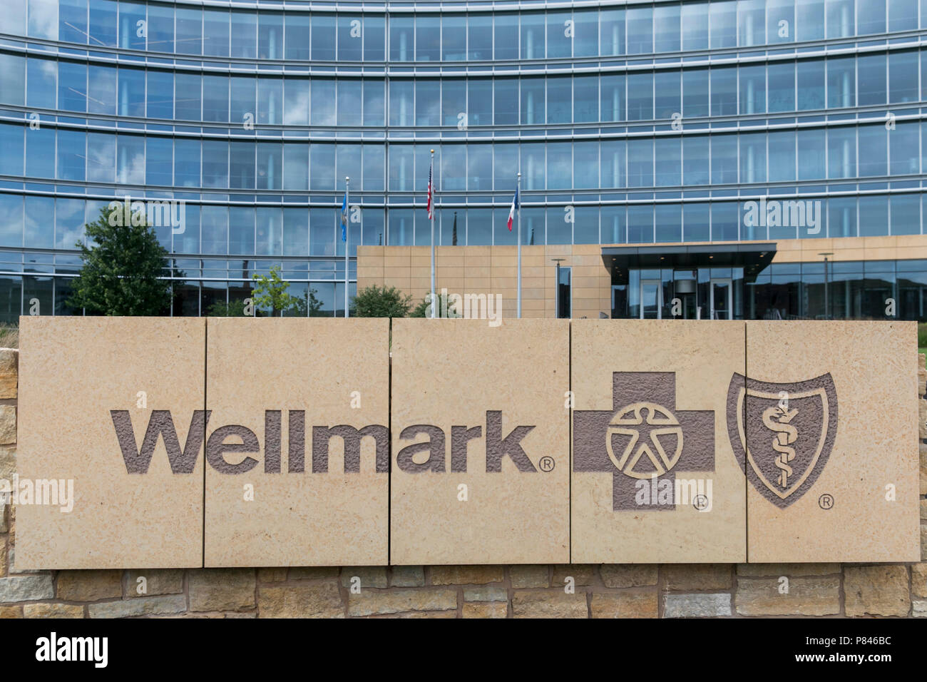 A logo sign outside of the headquarters of Wellmark Blue Cross and Blue  Shield of Iowa in Des Moines, Iowa, on June 30, 2018 Stock Photo - Alamy