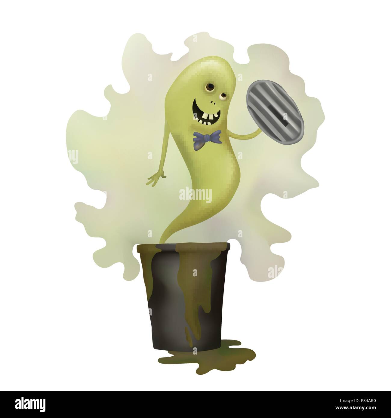 Funny green Ghost Stock Vector