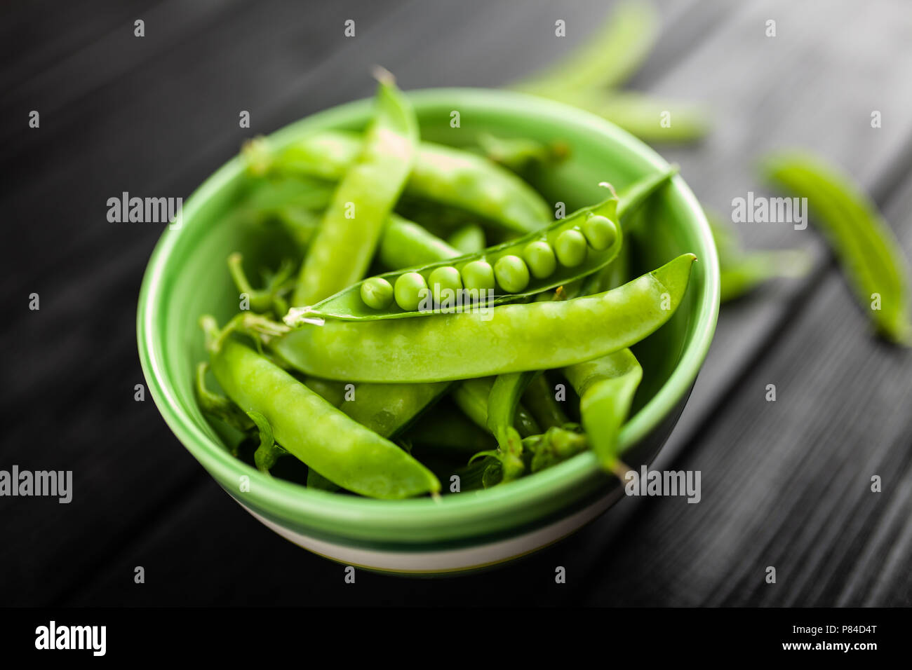 Fresh green peas Stock Photo