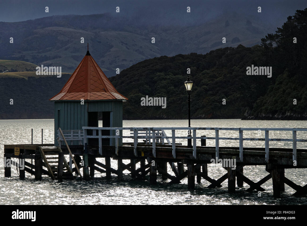 Akaroa harbour New Zealand Stock Photo Alamy