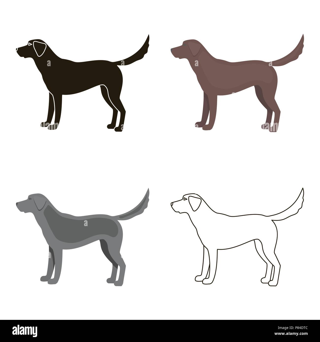 Labrador vector illustration icon in cartoon design Stock Vector Image ...