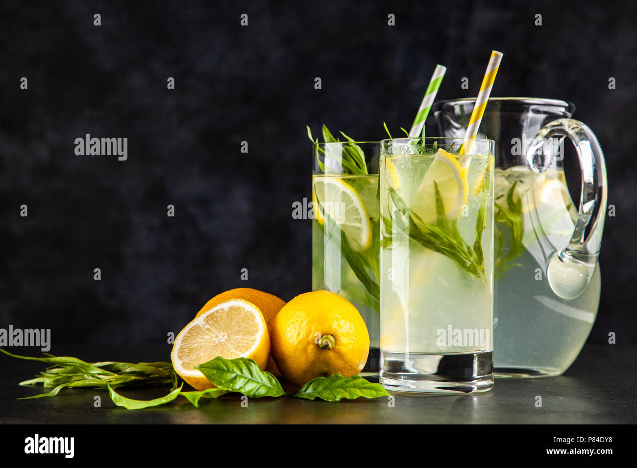 Tarragon lemonade drink Stock Photo Alamy