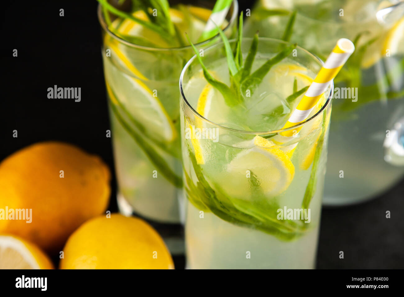 Tarragon lemonade drink Stock Photo Alamy